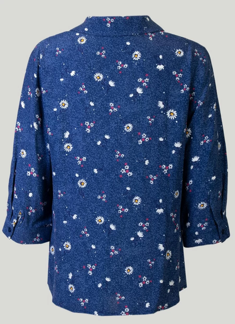 Honor Millburn Women's Navy Printed Blouse - Stylish Floral Top for Casual Wear