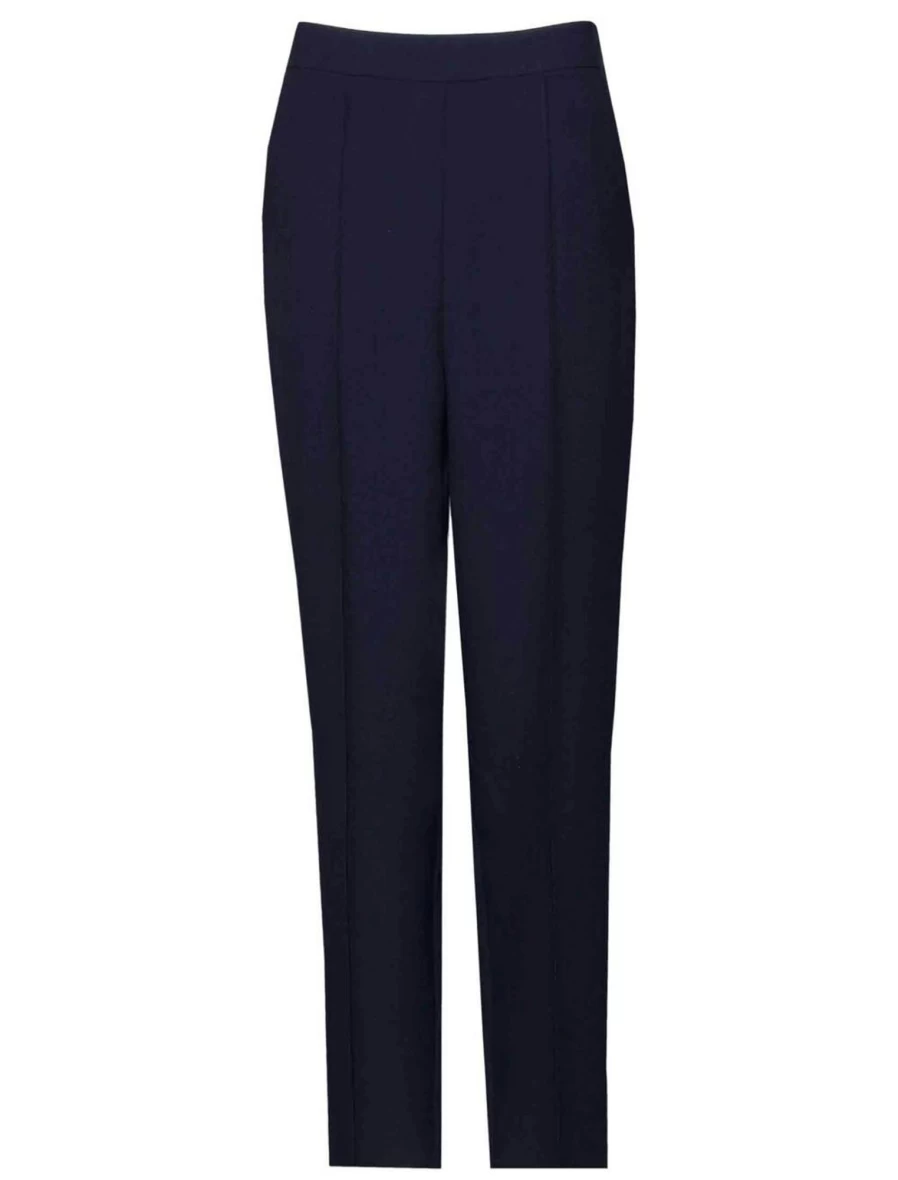 Isle Women's Navy Classic Straight Leg Trousers - Timeless Slim Fit Pants for Everyday Wear