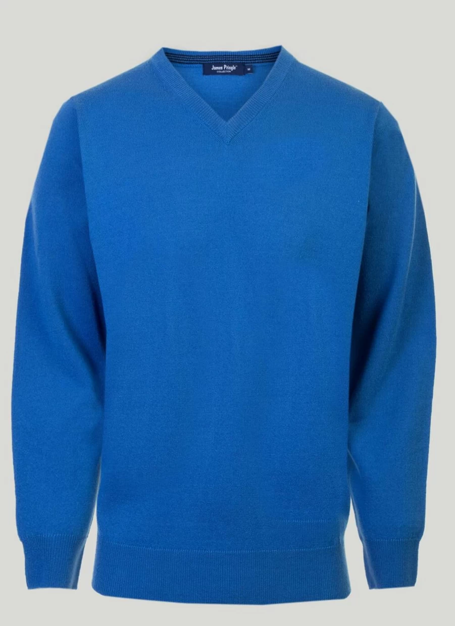 James Pringle Men's V-Neck Fine Knit Jumper - Lightweight & Soft Casual Sweater