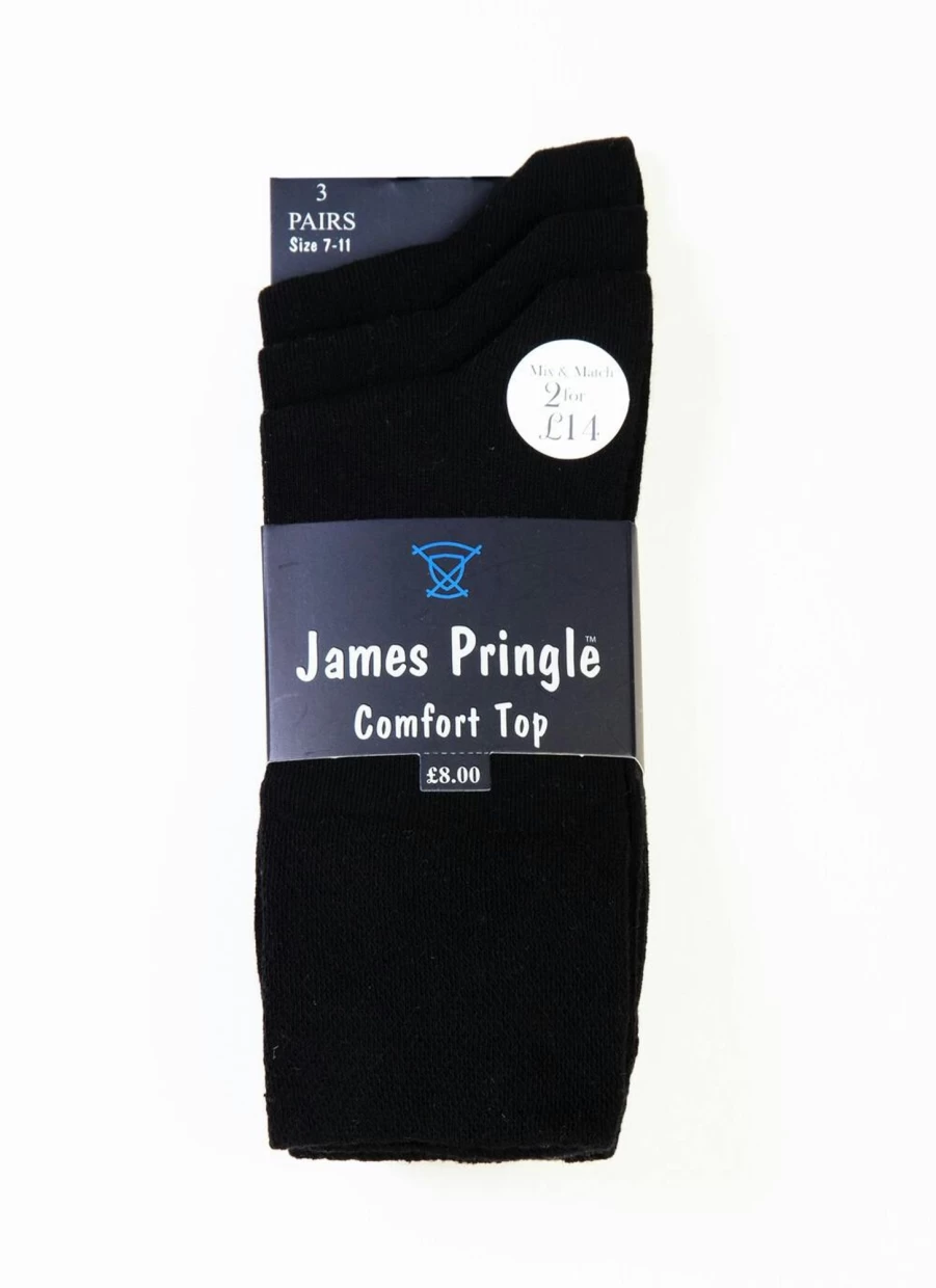 James Pringle Men's Athletic Socks 3-Pack - Breathable Comfort for Everyday Wear