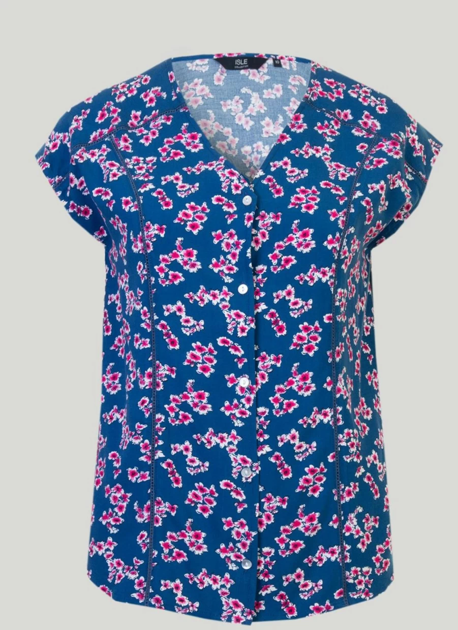 Isle Women's Floral Print Blouse - Stylish Flowy Top for Women