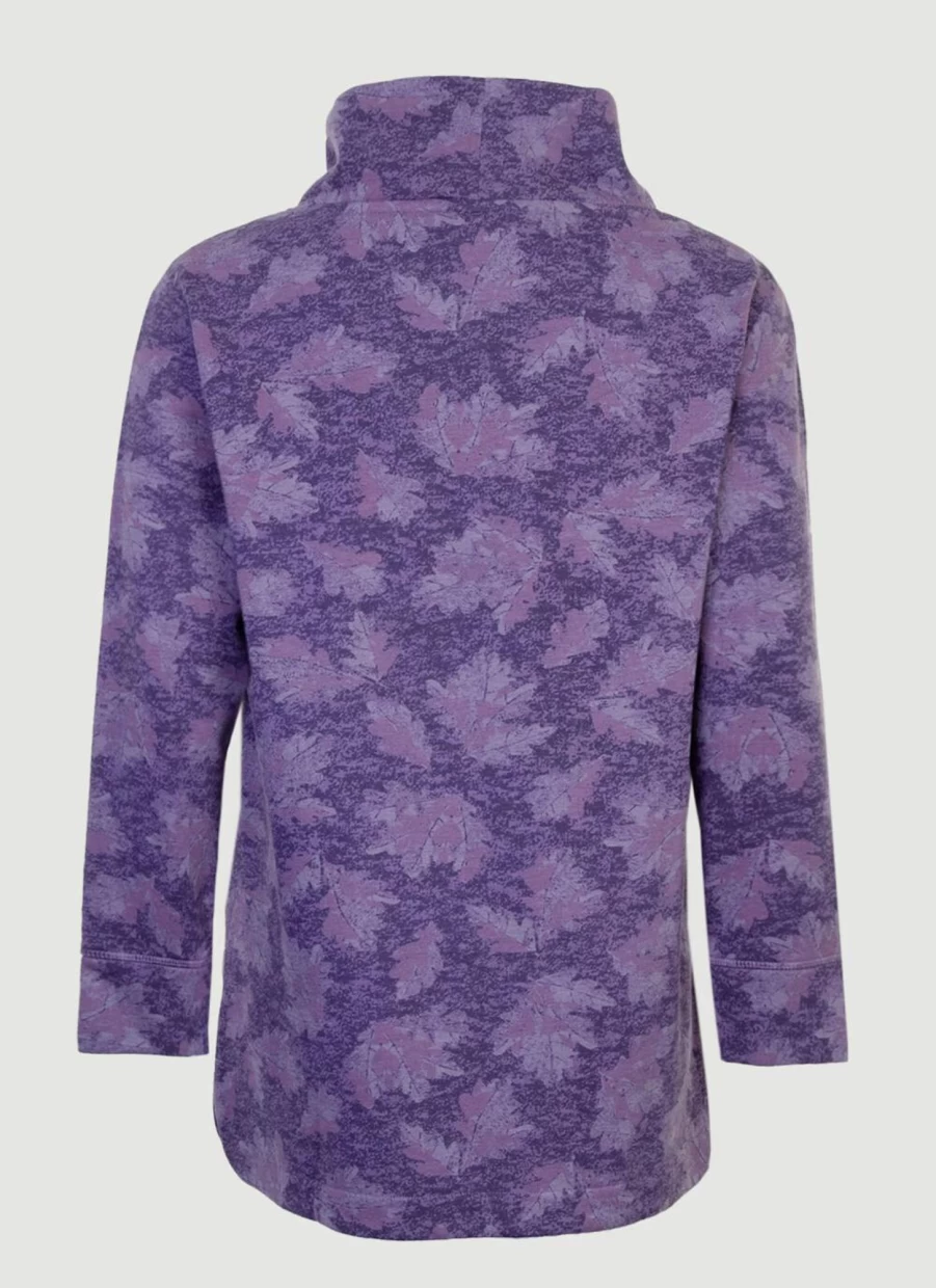 Country Rose Women's Purple Floral Print Cowl Neck Blouse