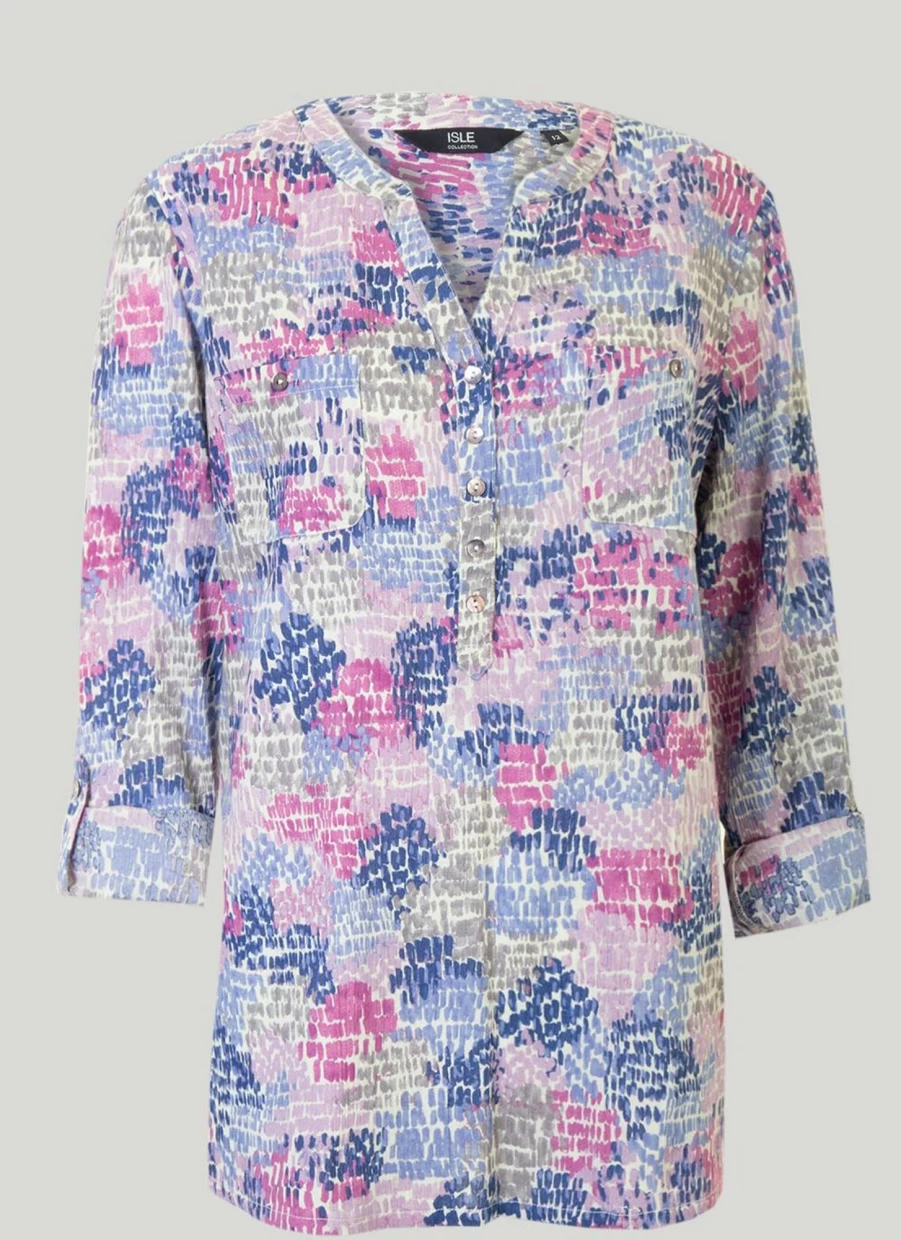 "Isle Women's Floral Print Blouse - Stylish Casual Top"