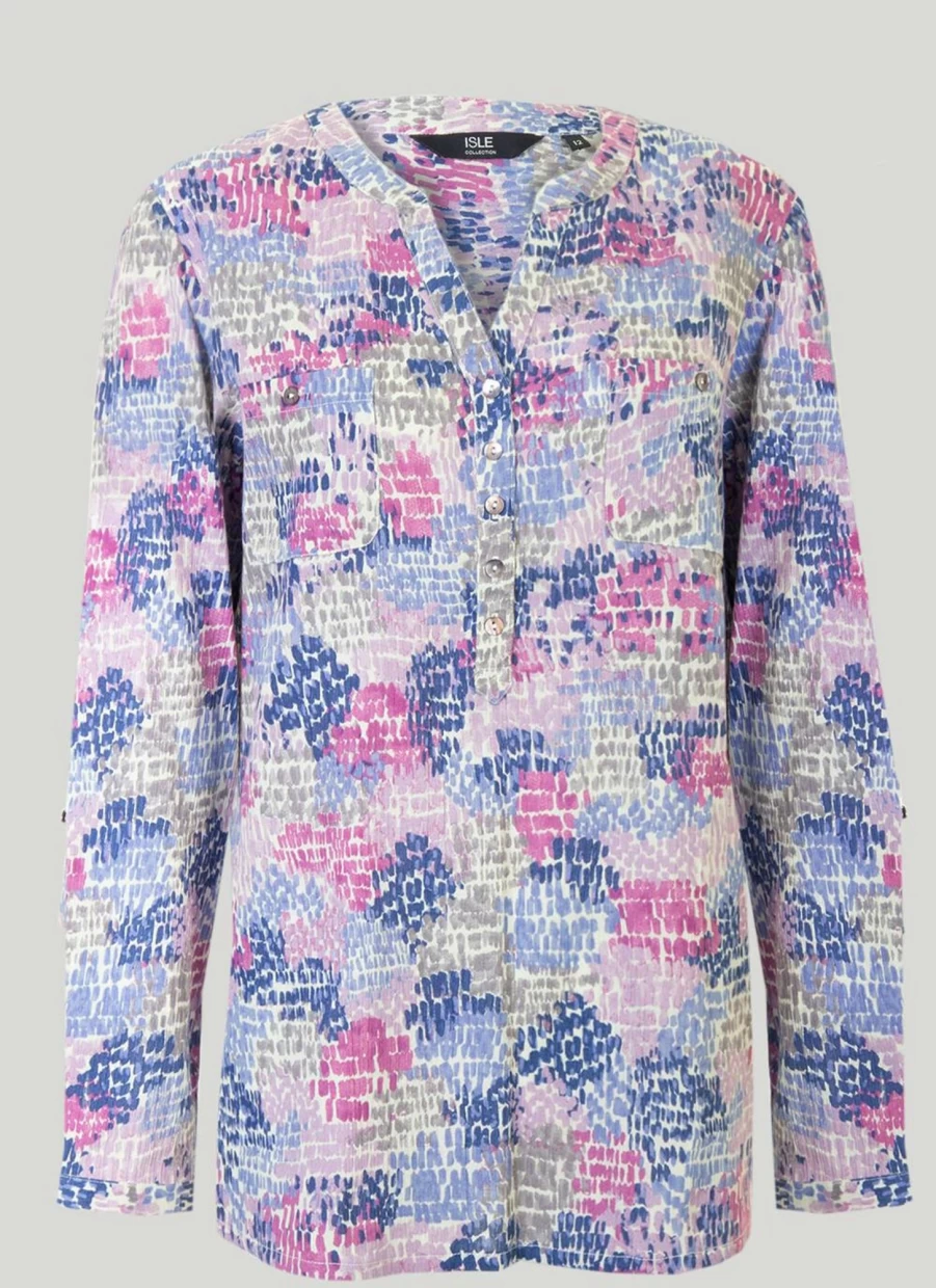"Isle Women's Floral Print Blouse - Stylish Casual Top"