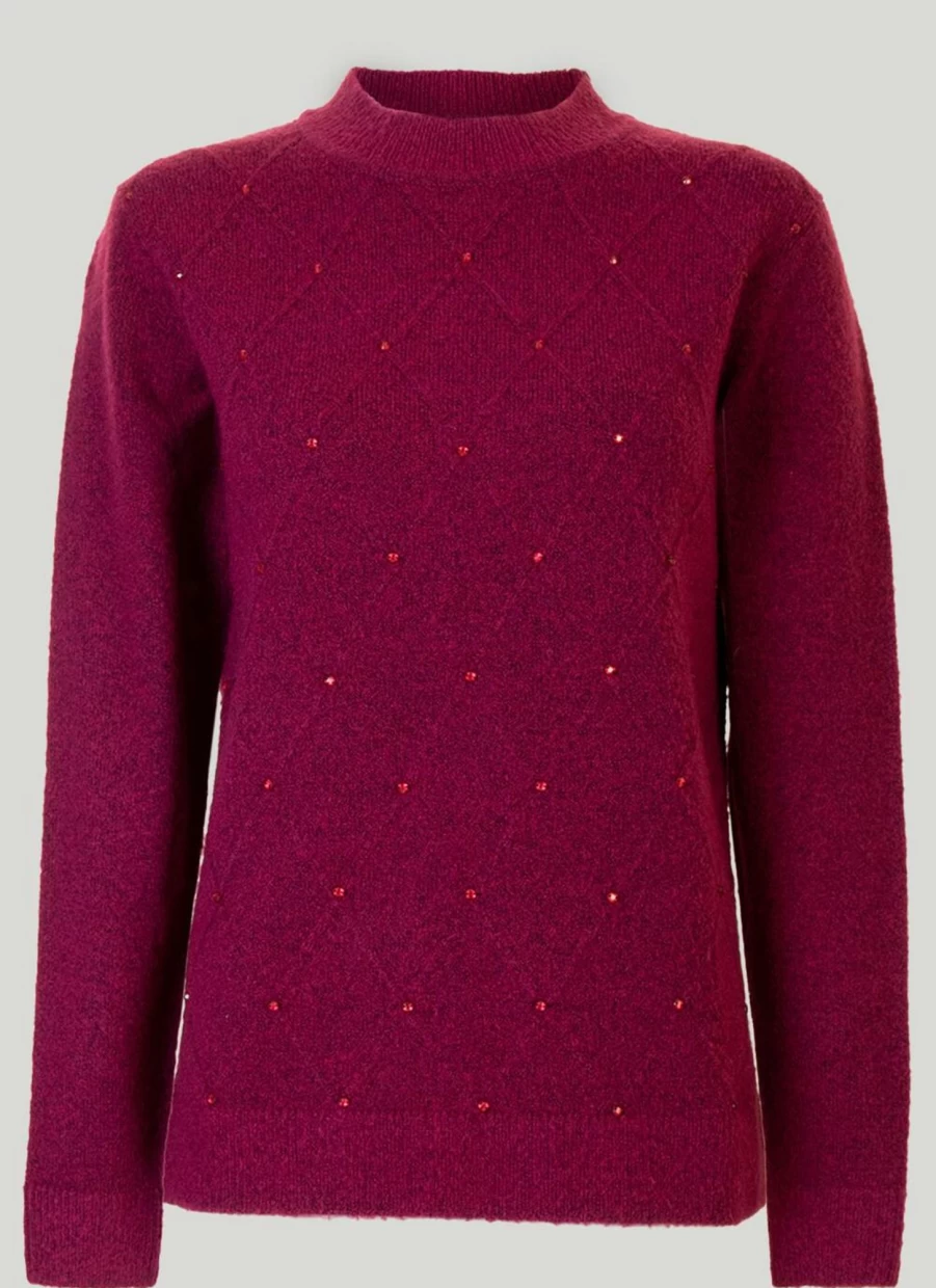 Honor Millburn Women's Berry Turtle Neck Knit Jumper Sweater
