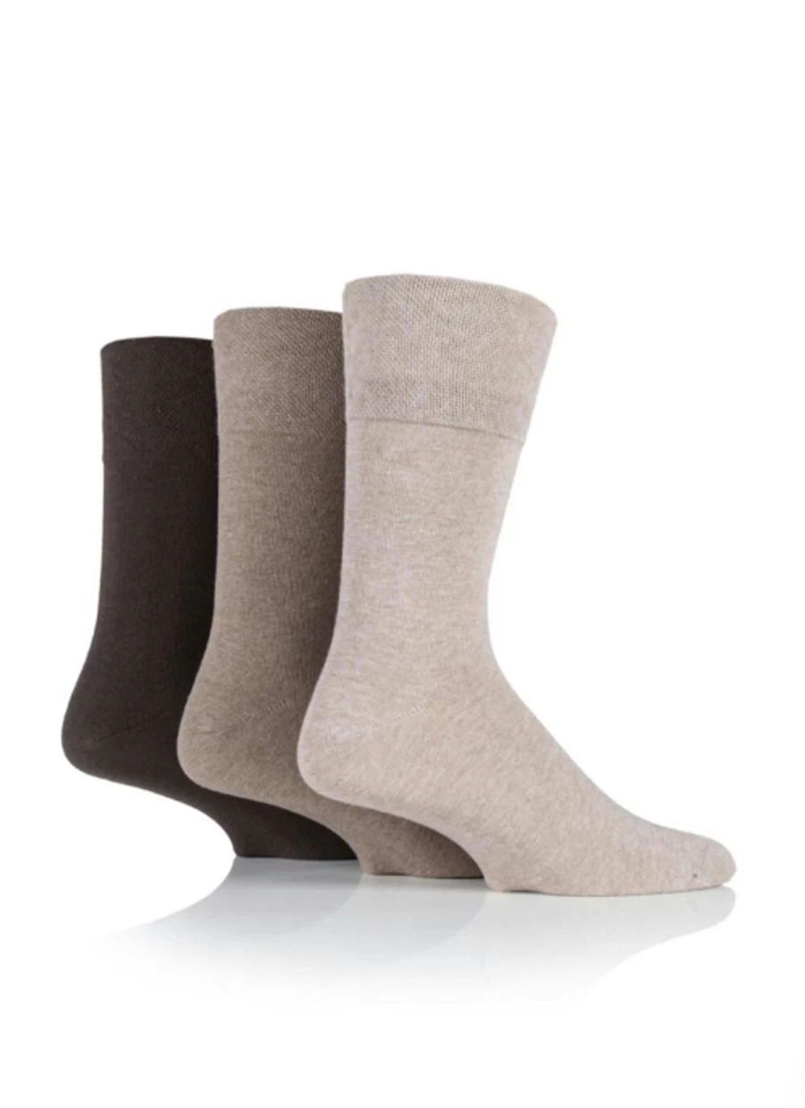 Gentle Grip Men's 3 Pack Diabetic Socks for Circulation & Comfort - Non-Binding Moisture Wicking