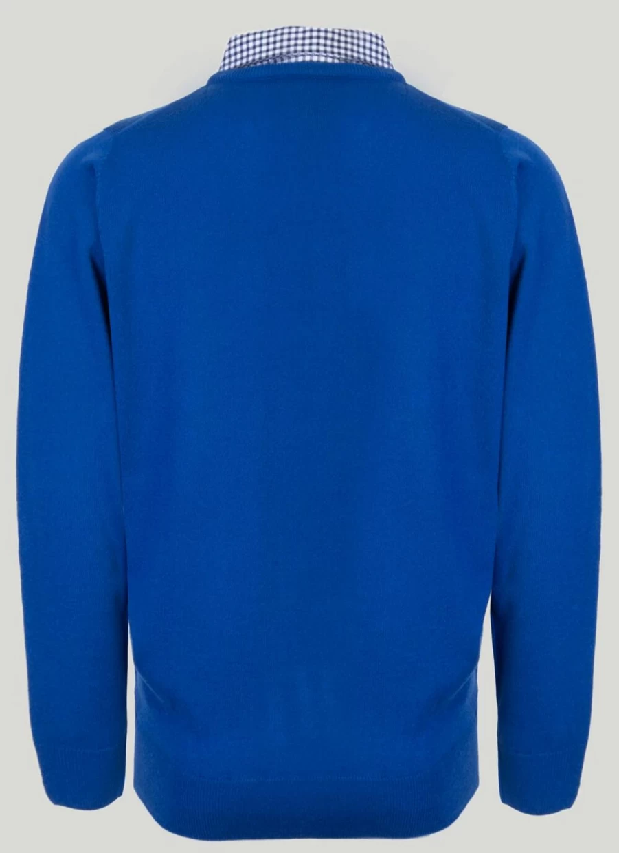 James Pringle Men's Mock Neck V-Neck Jumper - Classic Knit Sweater