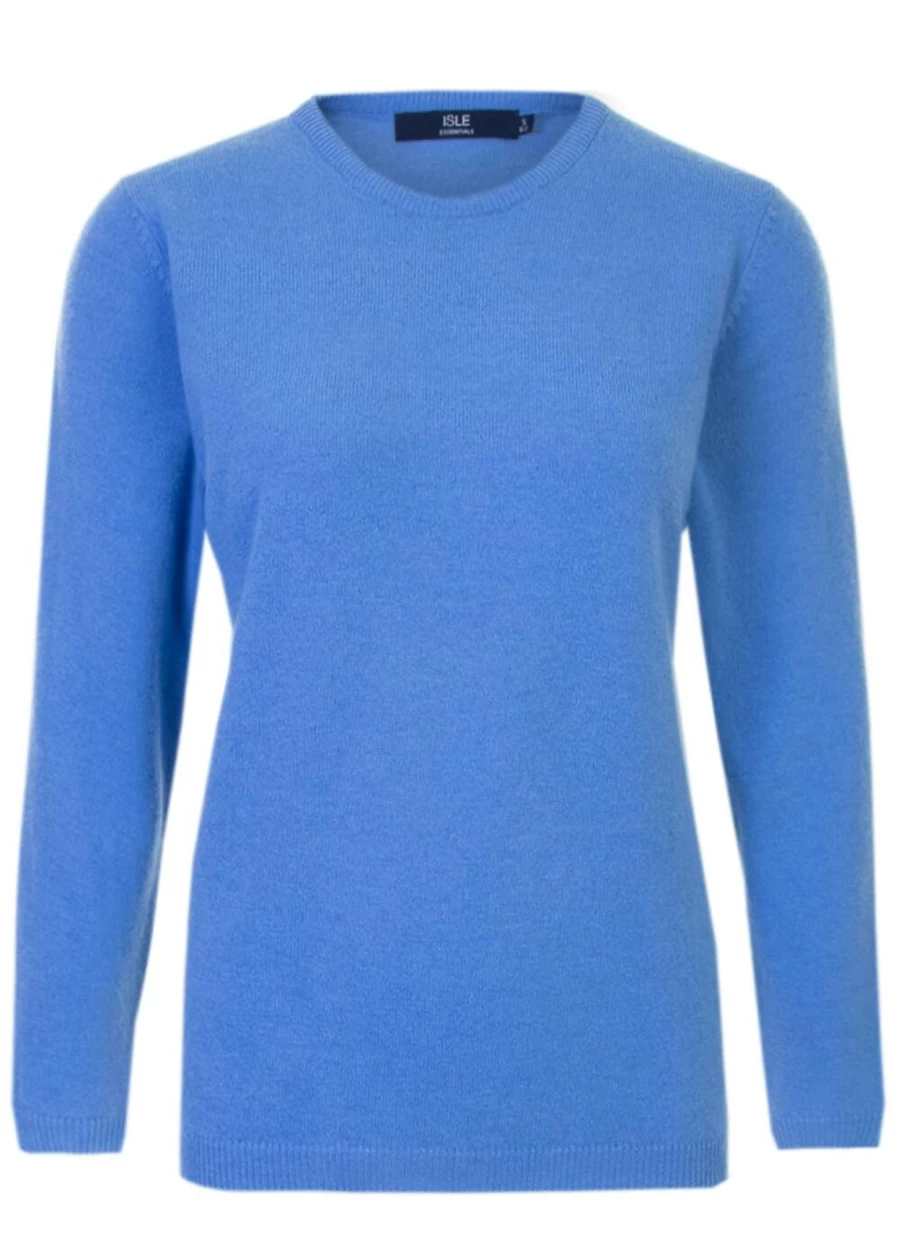 Isle Women's Merino Wool Crew Neck Sweater - Soft & Warm Knit Jumper