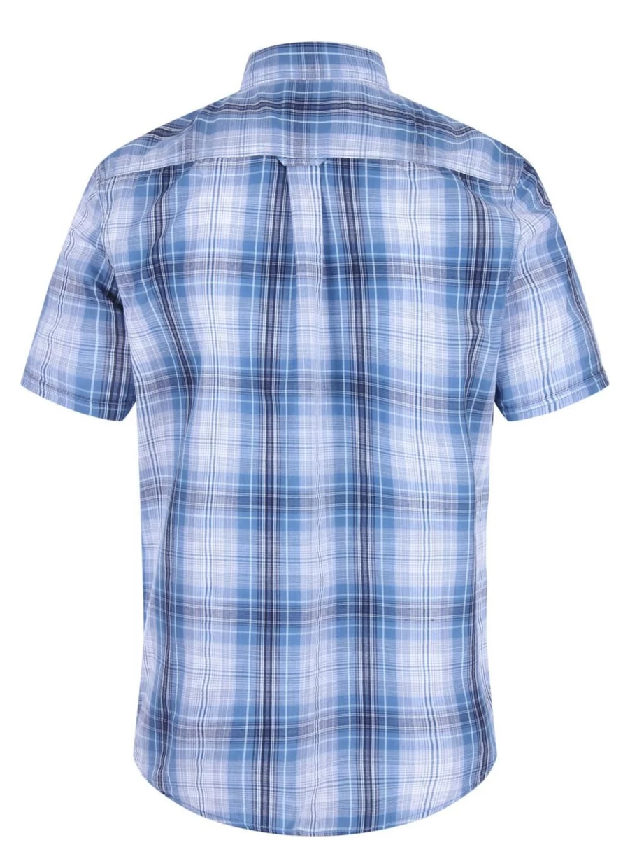 PG FIELD Men's Seersucker Check Shirt - Lightweight Summer Casual Button-Up