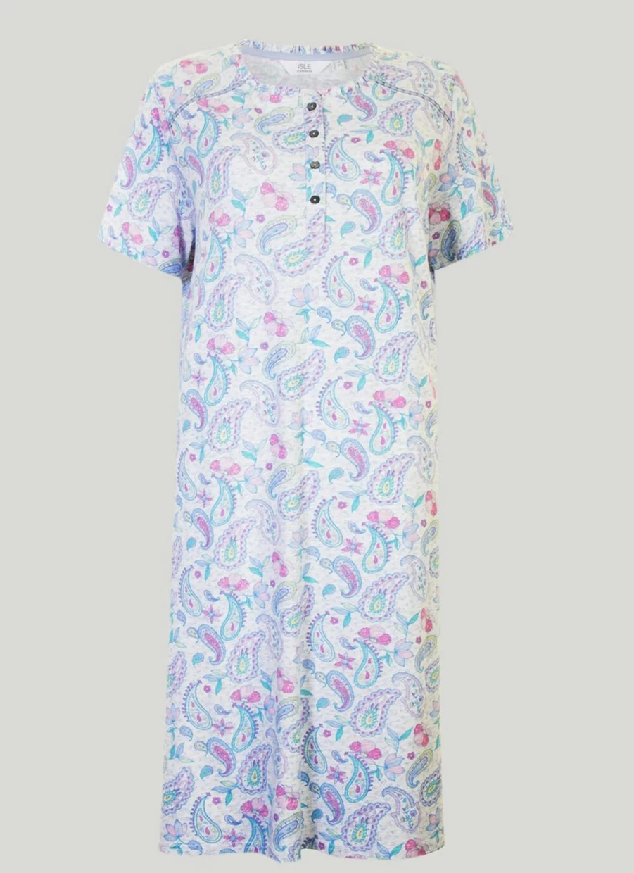 Isle Women's Floral Print Nightie - Soft Comfort Sleepwear for Women