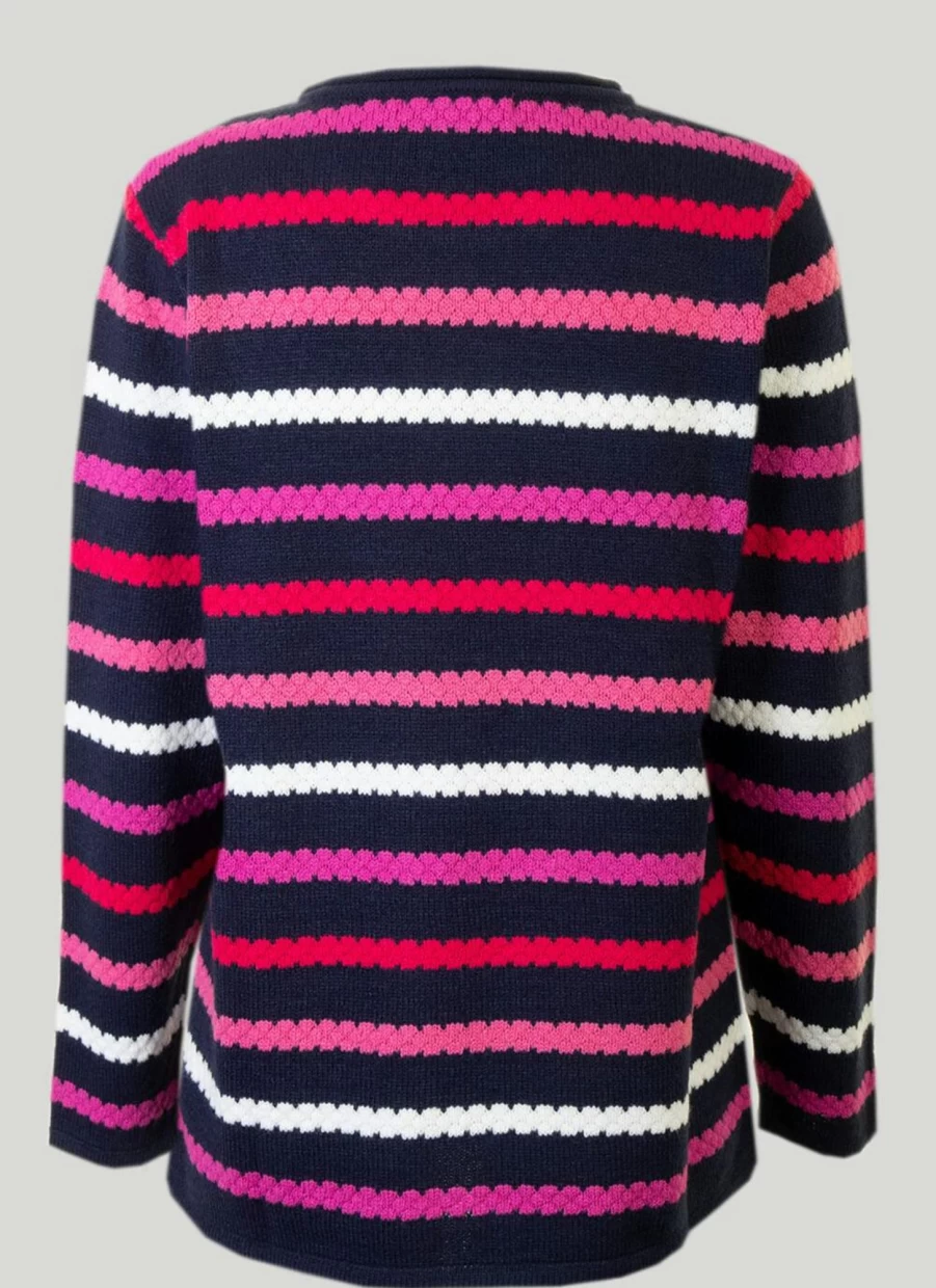 "Isle Women's Textured Stripe Knit Jumper - Soft Casual Sweater"