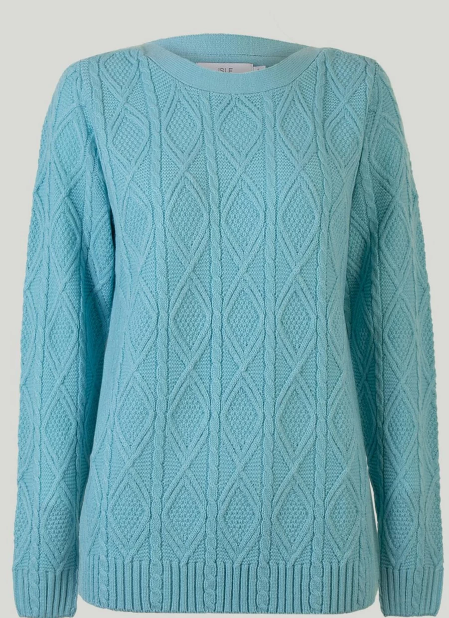 Isle Women's Boat Neck Knit Jumper - Soft Crewneck Sweater for Women