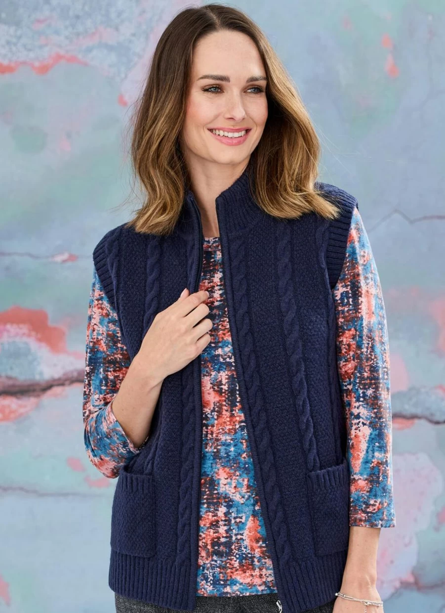 Honor Millburn Women's Zip Front Waistcoat - Stylish Casual Vest for Everyday Wear