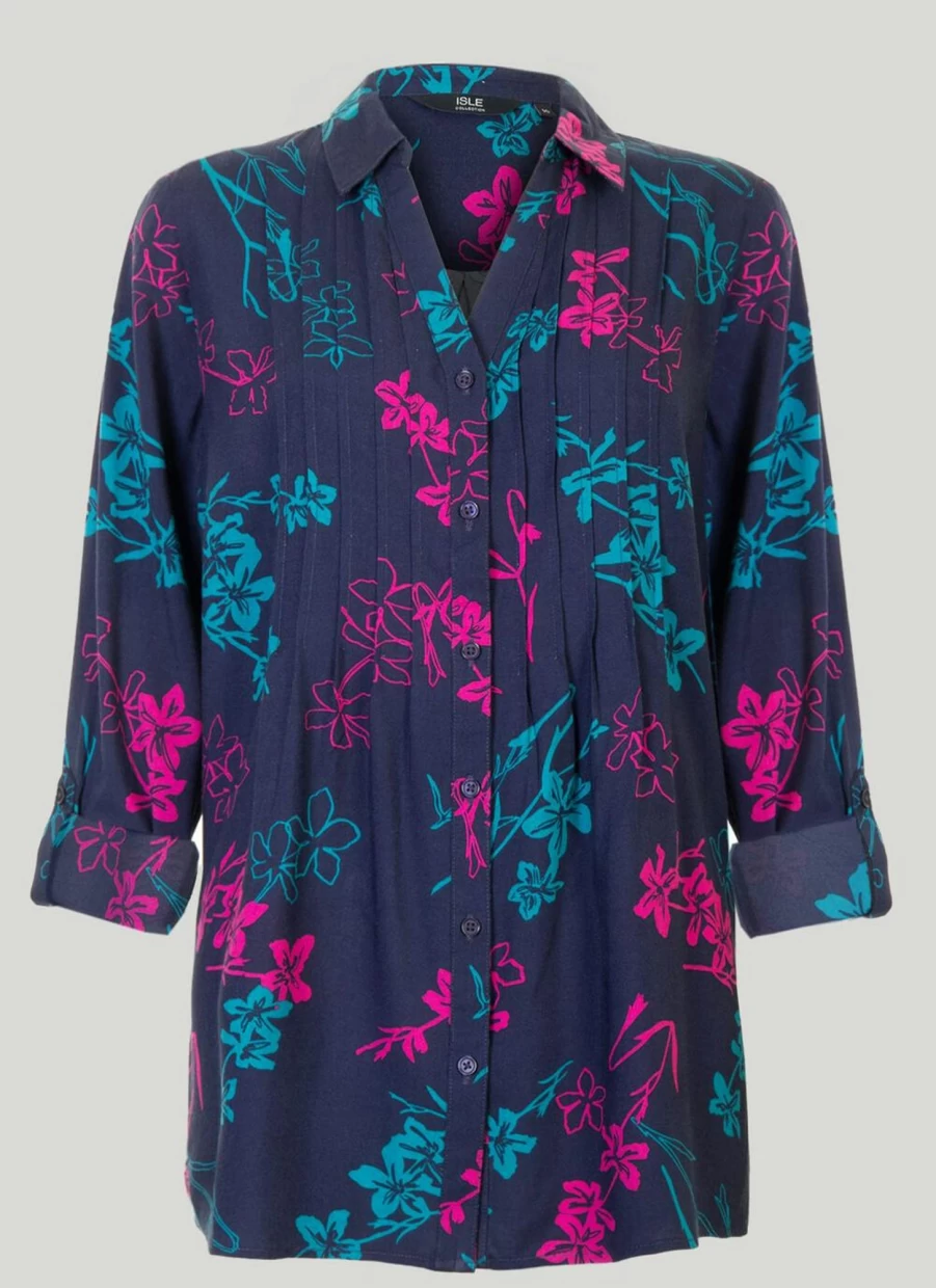 "Isle Women's Floral Print Blouse - Stylish Floral Top for Women"
