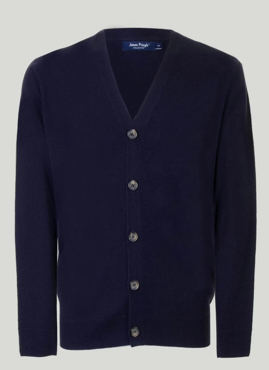 James Pringle Men's Fine Knit Cardigan - Premium Lightweight Sweater for Men