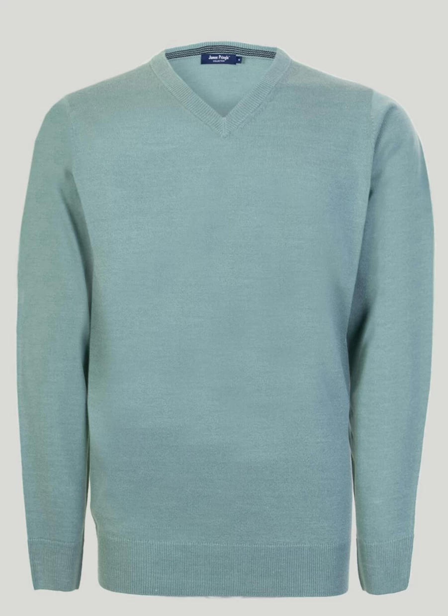 James Pringle Men's V Neck Fine Knit Jumper - Premium Soft Wool Sweater