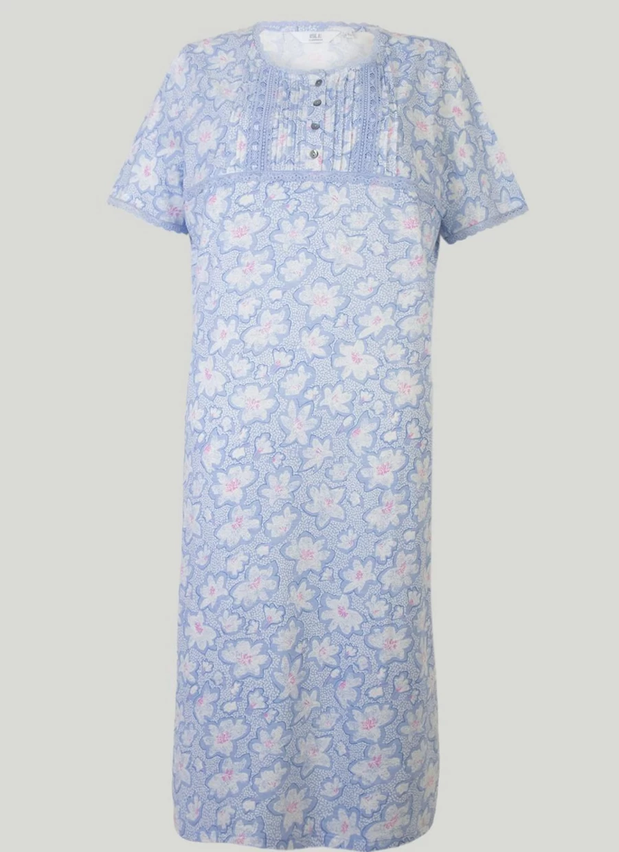 Isle Women's Floral Print Nightie - Soft Comfort Sleepwear for Women