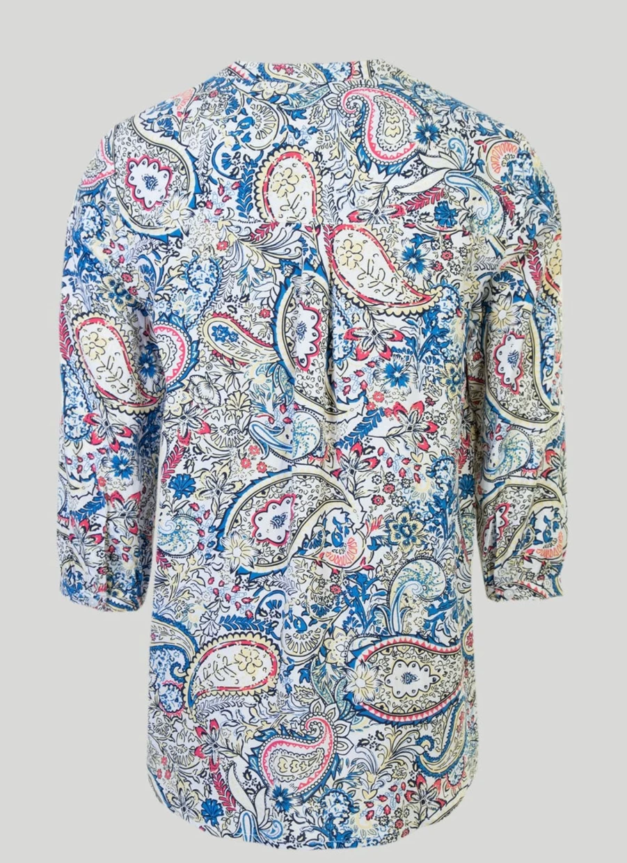 Isle Women's Paisley Printed Blouse - Floral Bohemian Chic Top