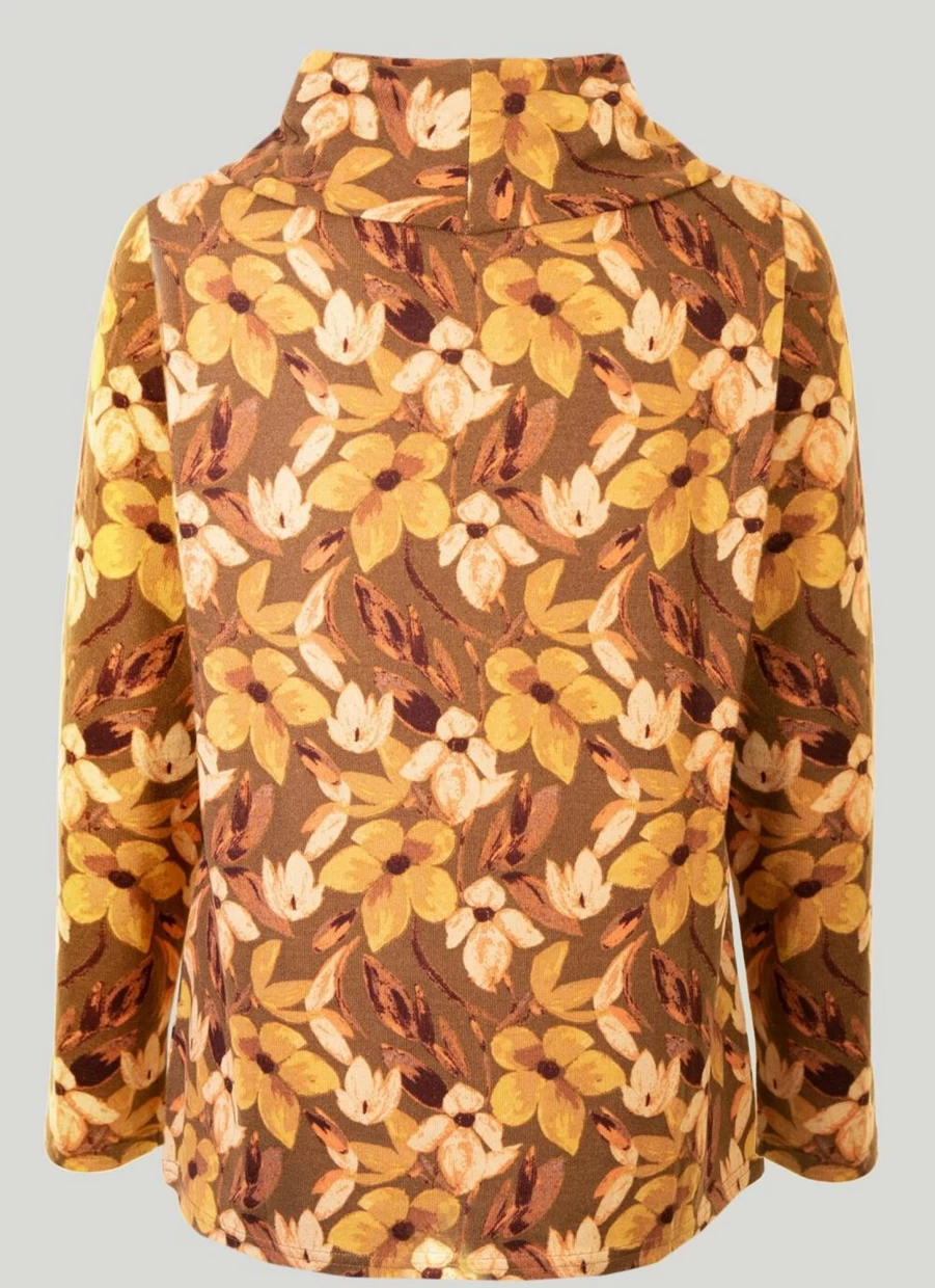Isle Women's Stylish Print Cowl Neck Top - Trendy Flowy Blouse for Casual Wear