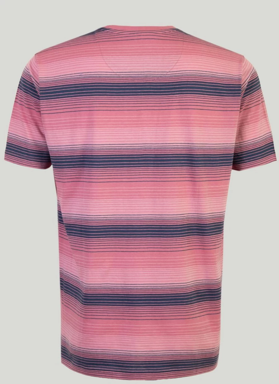 James Pringle Men's Ombre Stripe T-Shirt - Stylish Gradient Striped Casual Tee
