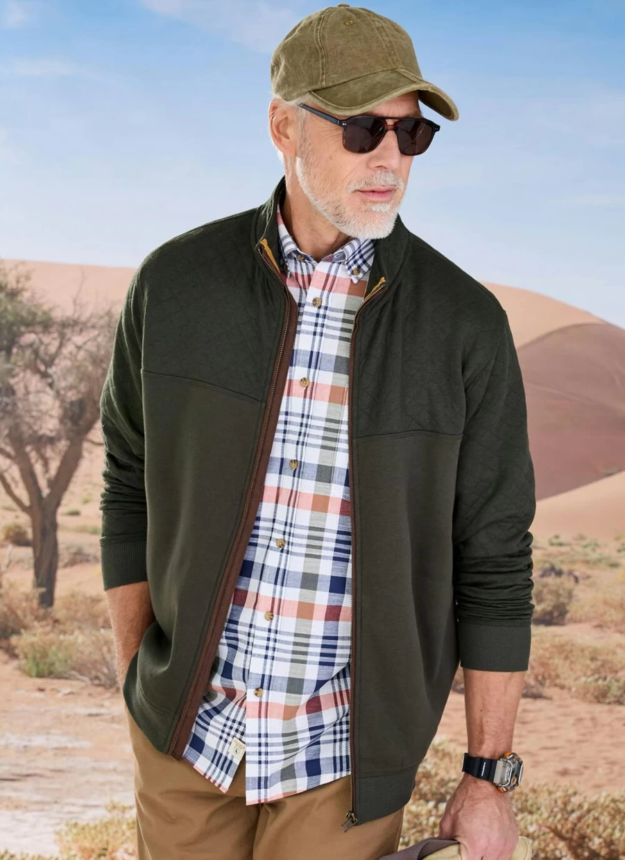 PG Field Men's Quilted Zip-Up Sweatshirt - Lightweight Comfort & Stylish Design