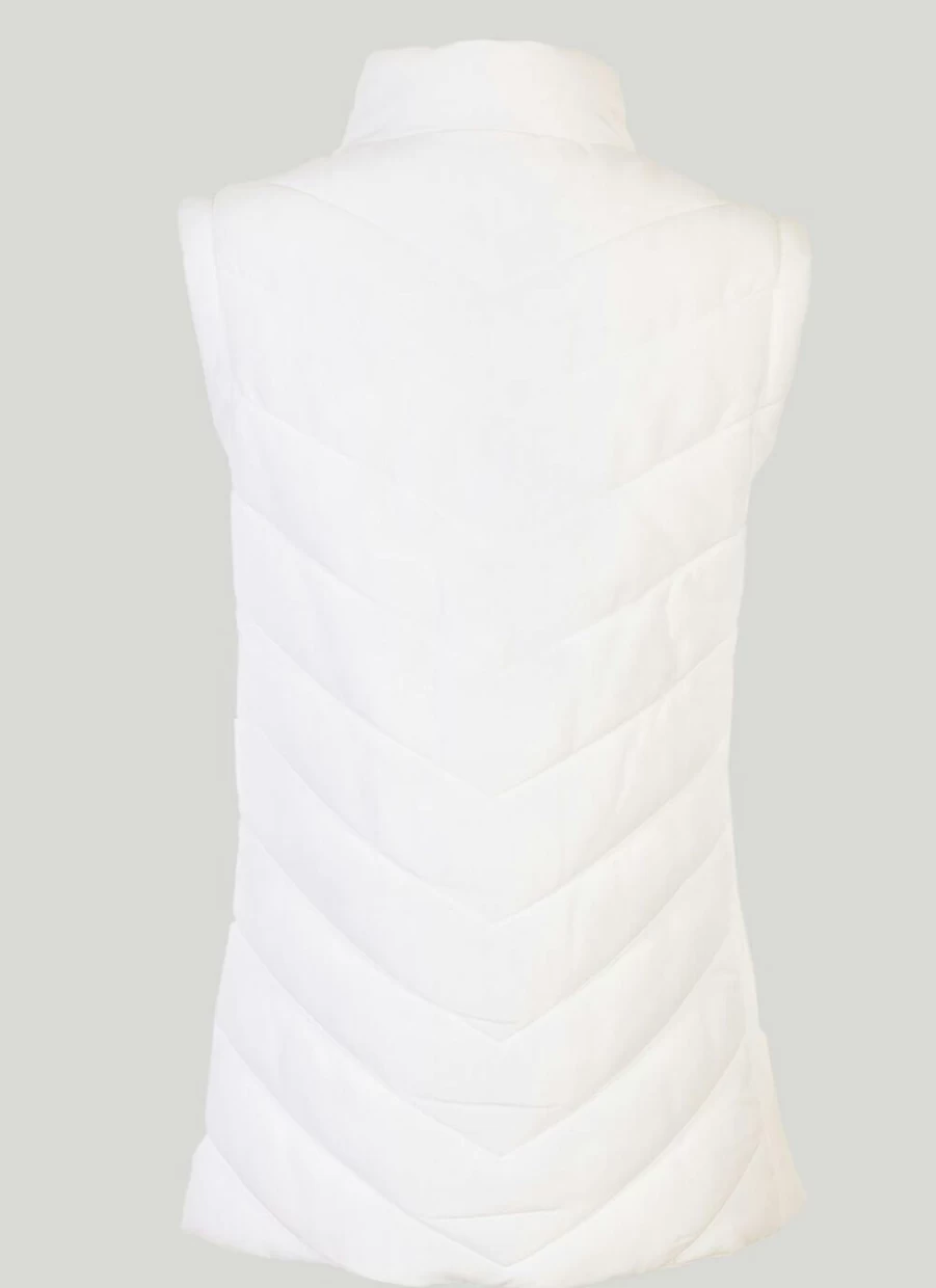 Country Rose Women's Ivory Quilted Padded Gilet - Warm Winter Vest