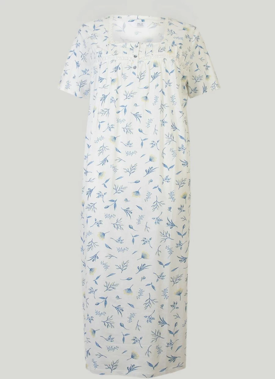 Isle Women's Square Neck Nightie - Elegant Sleepwear for Comfort & Style