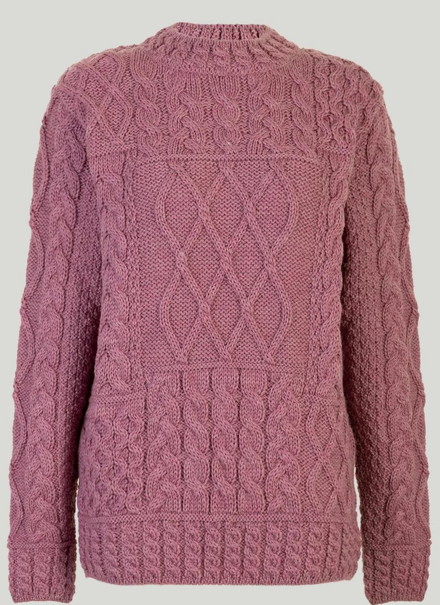 Artisan Knitwear Women's Aran Wool Turtle Neck Cable Jumper