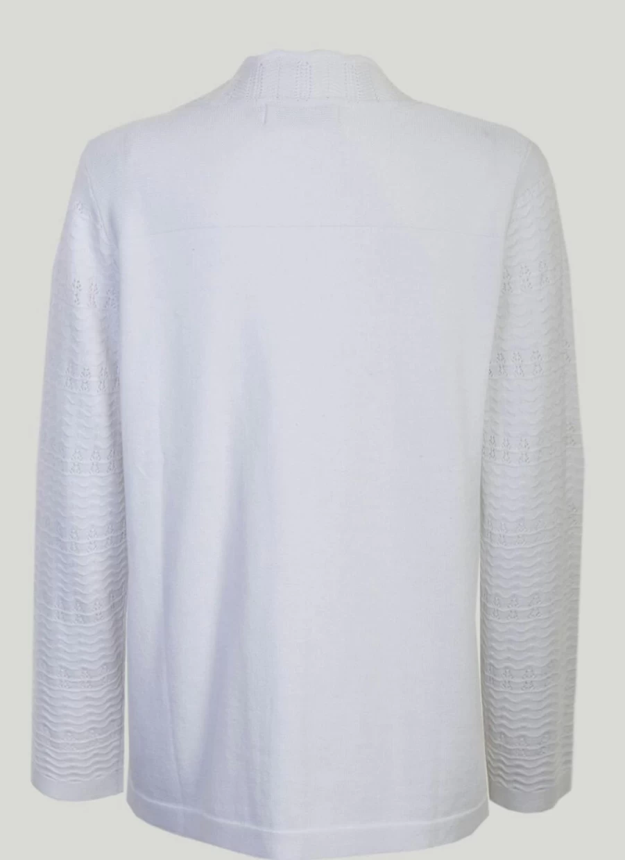 "Isle Women's Scallop Edge Cardigan – Soft Knit Lace Trim Sweater"