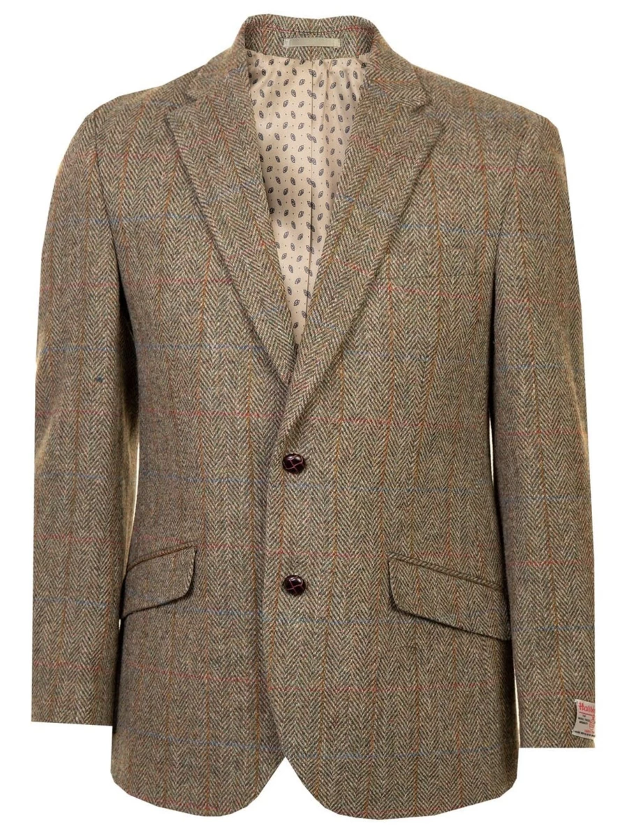 Harris Tweed Men's Uist Long Jacket - Classic Wool Coat for Gentlemen