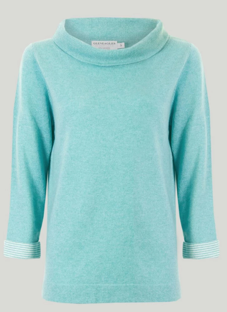 Gleneagles Women's Cashmere Bardot Neck Pullover Sweater