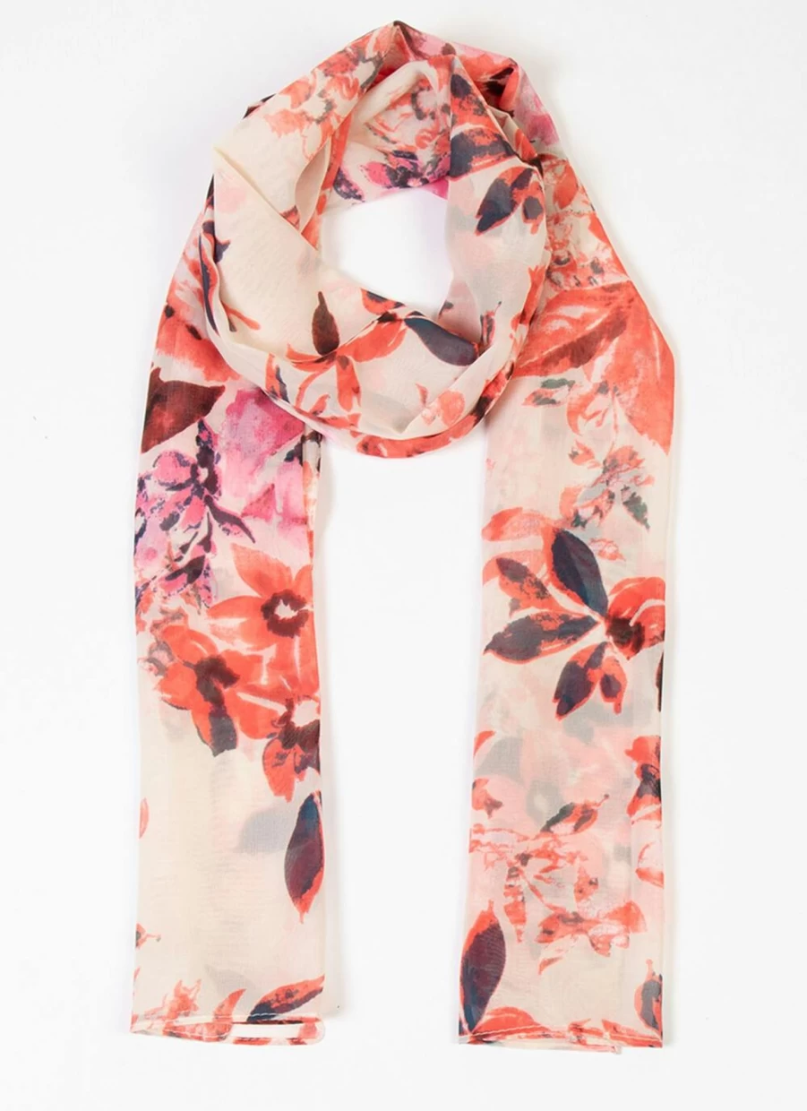 "Isle Women's Floral Peony Print Scarf - Soft Lightweight Wrap Shawl"