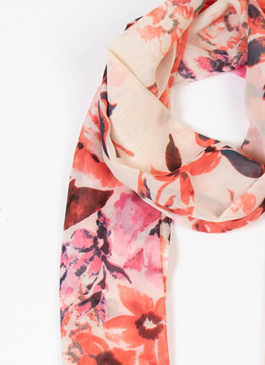 "Isle Women's Floral Peony Print Scarf - Soft Lightweight Wrap Shawl"