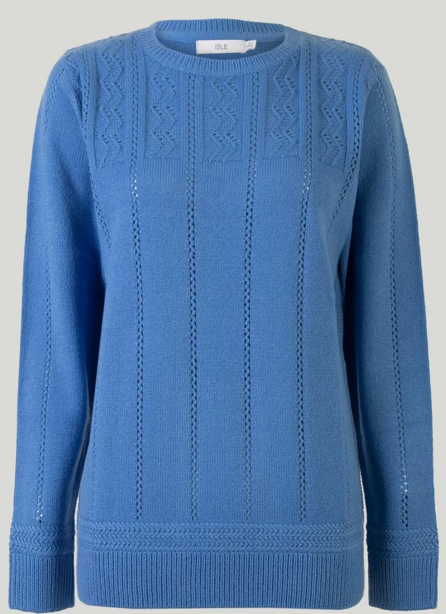 Isle Women's Cable Knit Yoke Jumper Sweater