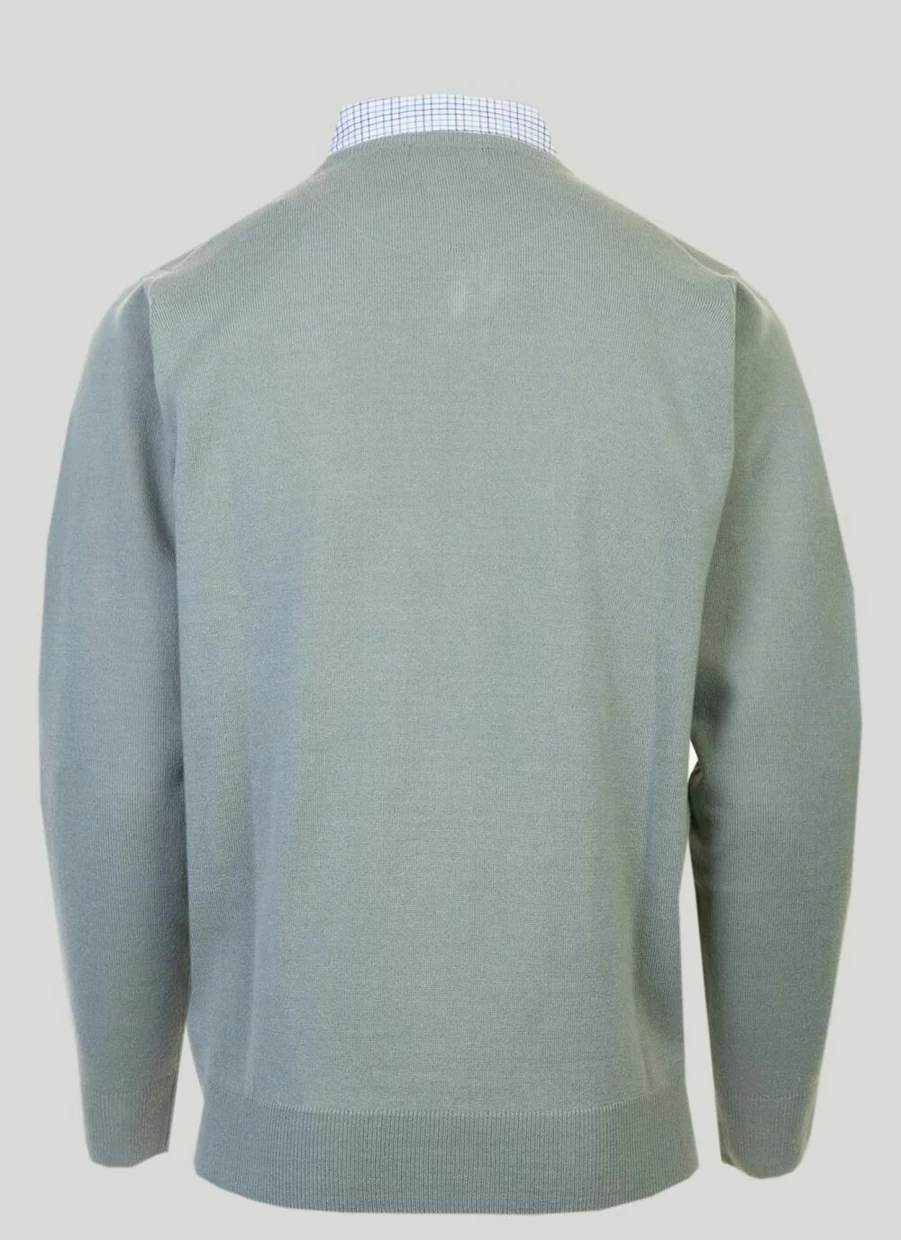 James Pringle Men's Mock Neck V-Neck Jumper - Classic Knit Sweater