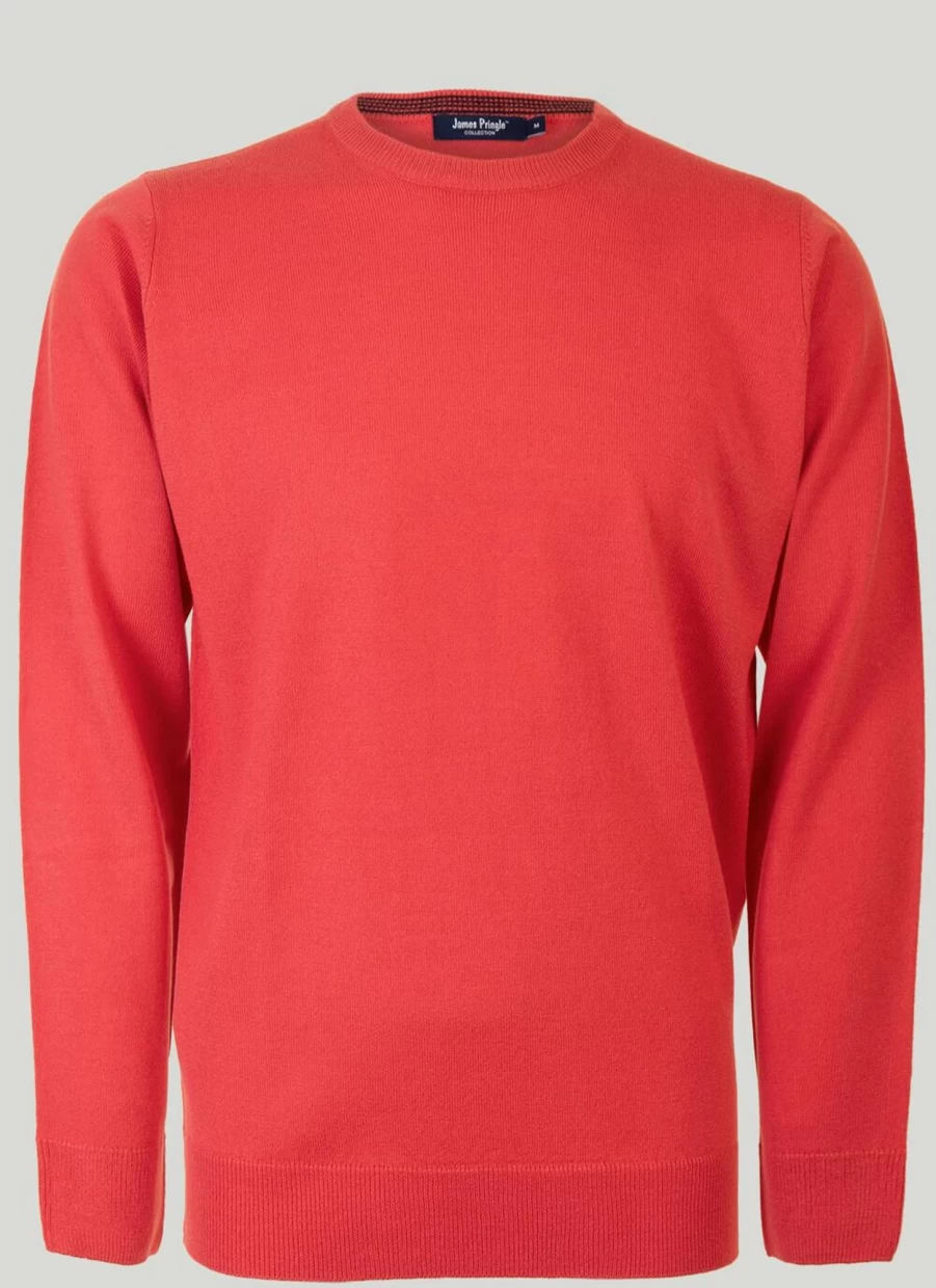 James Pringle Men's Fine Knit Crew Neck Jumper - Soft Wool Sweater for Men