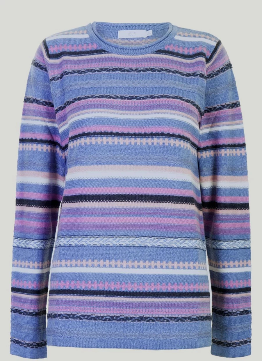 "Isle Women's Textured Fairisle Knit Jumper - Cozy Winter Sweater"