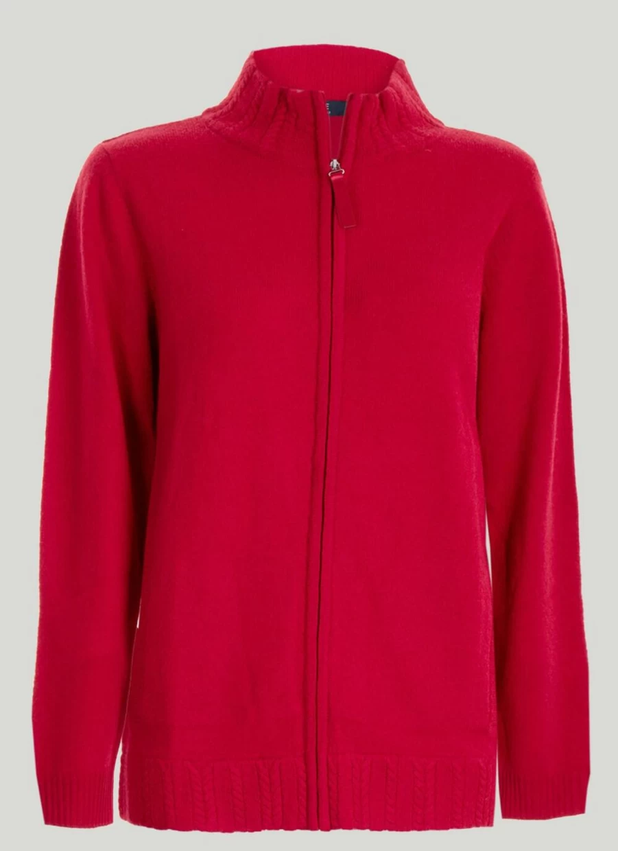 Isle Women's Merino Wool Zip Front Cardigan - Soft Cozy Knit Sweater