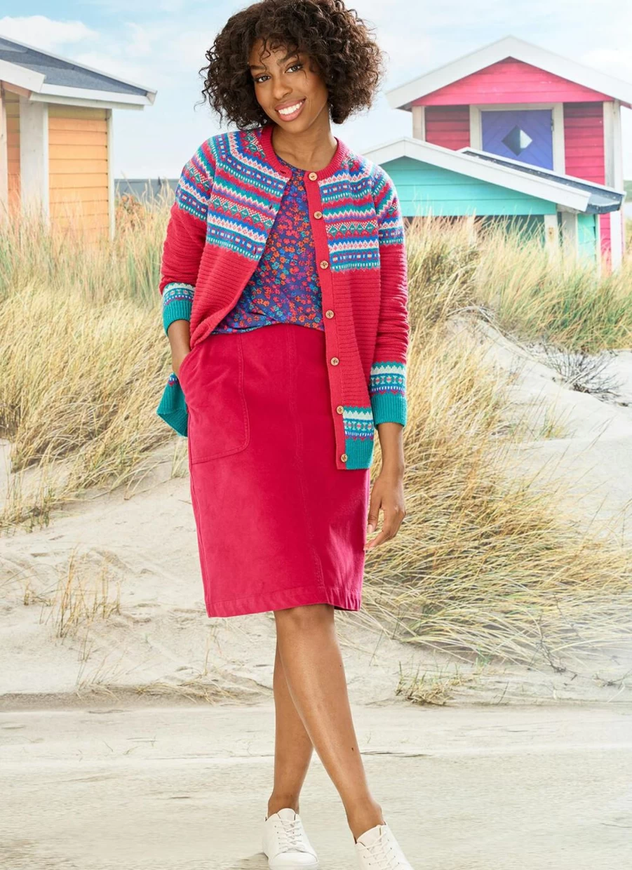 Country Rose Women's Stylish Cord Skirt - Trendy Corduroy A-Line Skirt for Women