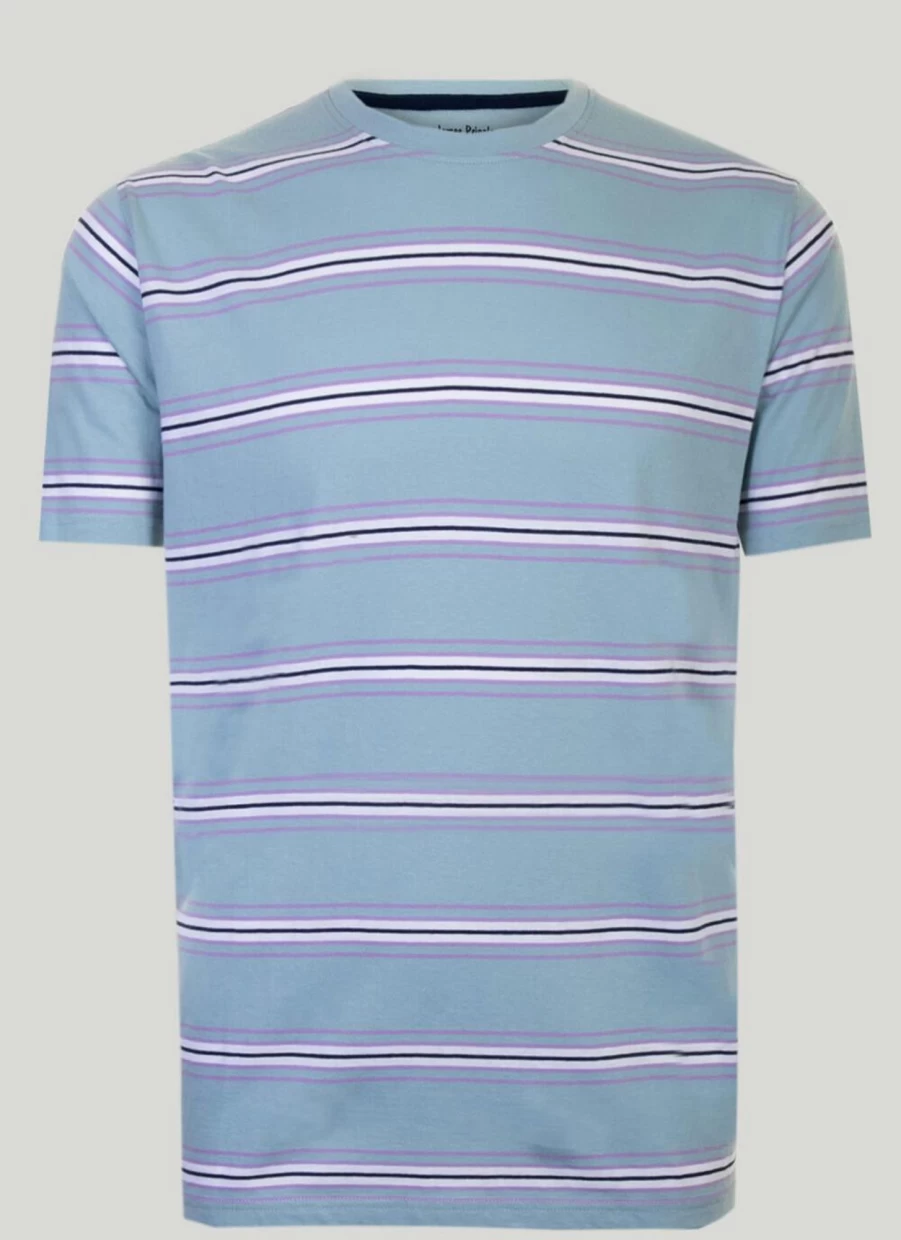 James Pringle Men's Multi Stripe Casual T-Shirt - Classic Striped Tee for Everyday Wear