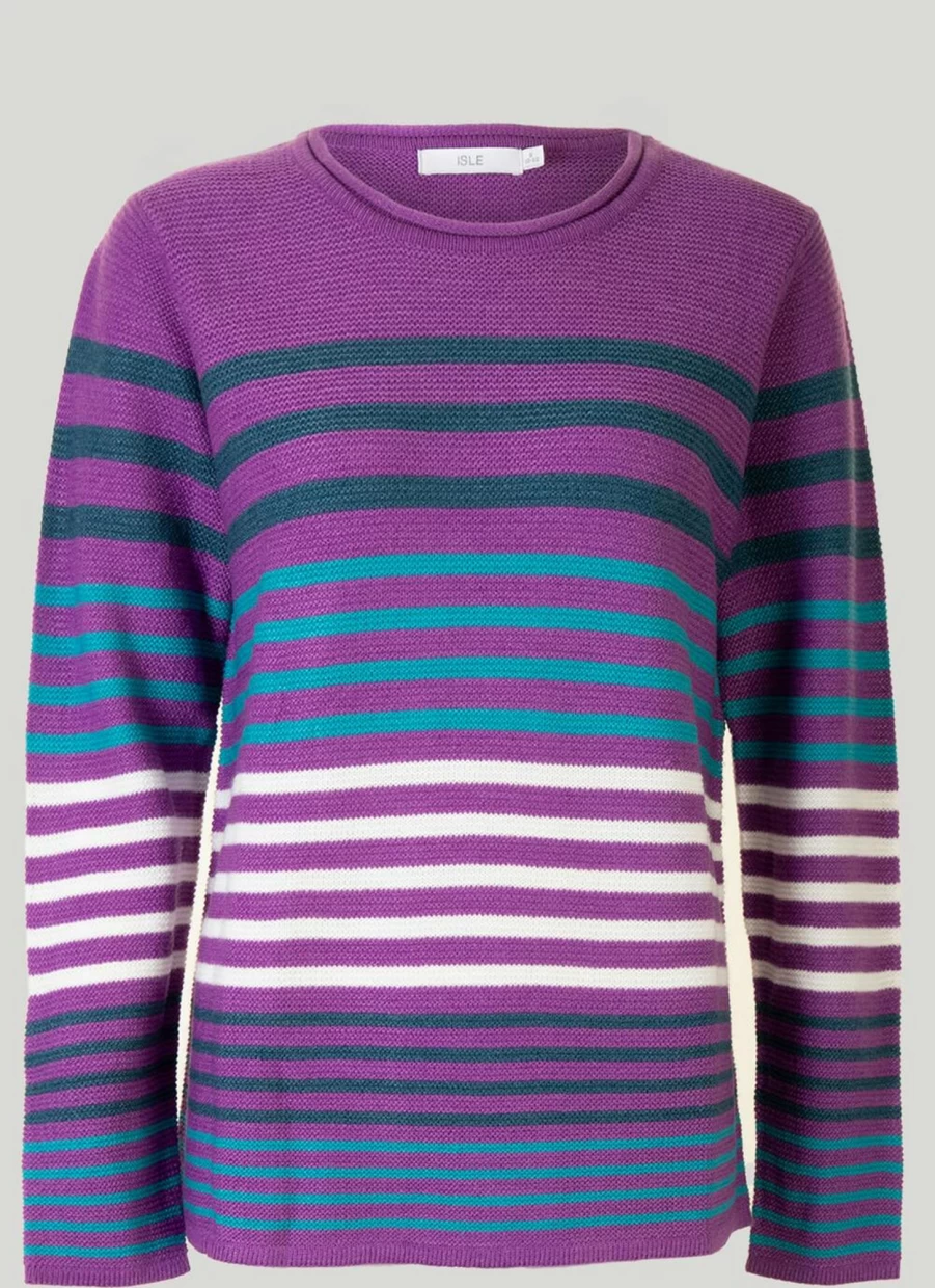 Isle Women's Stripe Jumper - Soft Knit Casual Sweater for Women