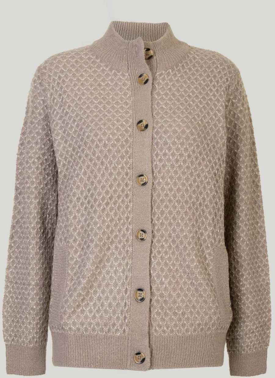 Honor Millburn Women's Stone Collar Cardigan - Elegant Knit Sweater for Stylish Outfits