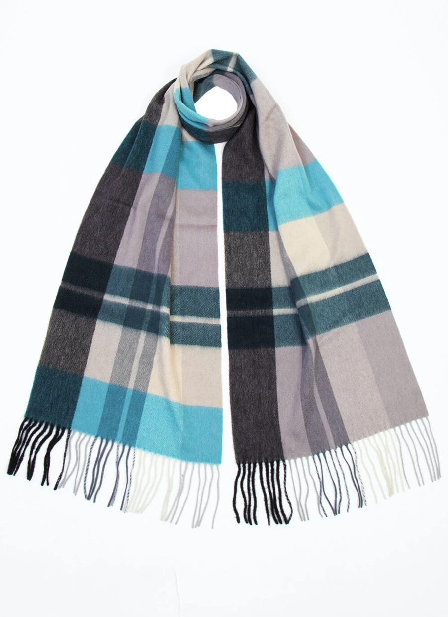 Lochmere Men's Long Cashmere Check Scarf - Premium Soft Winter Wrap