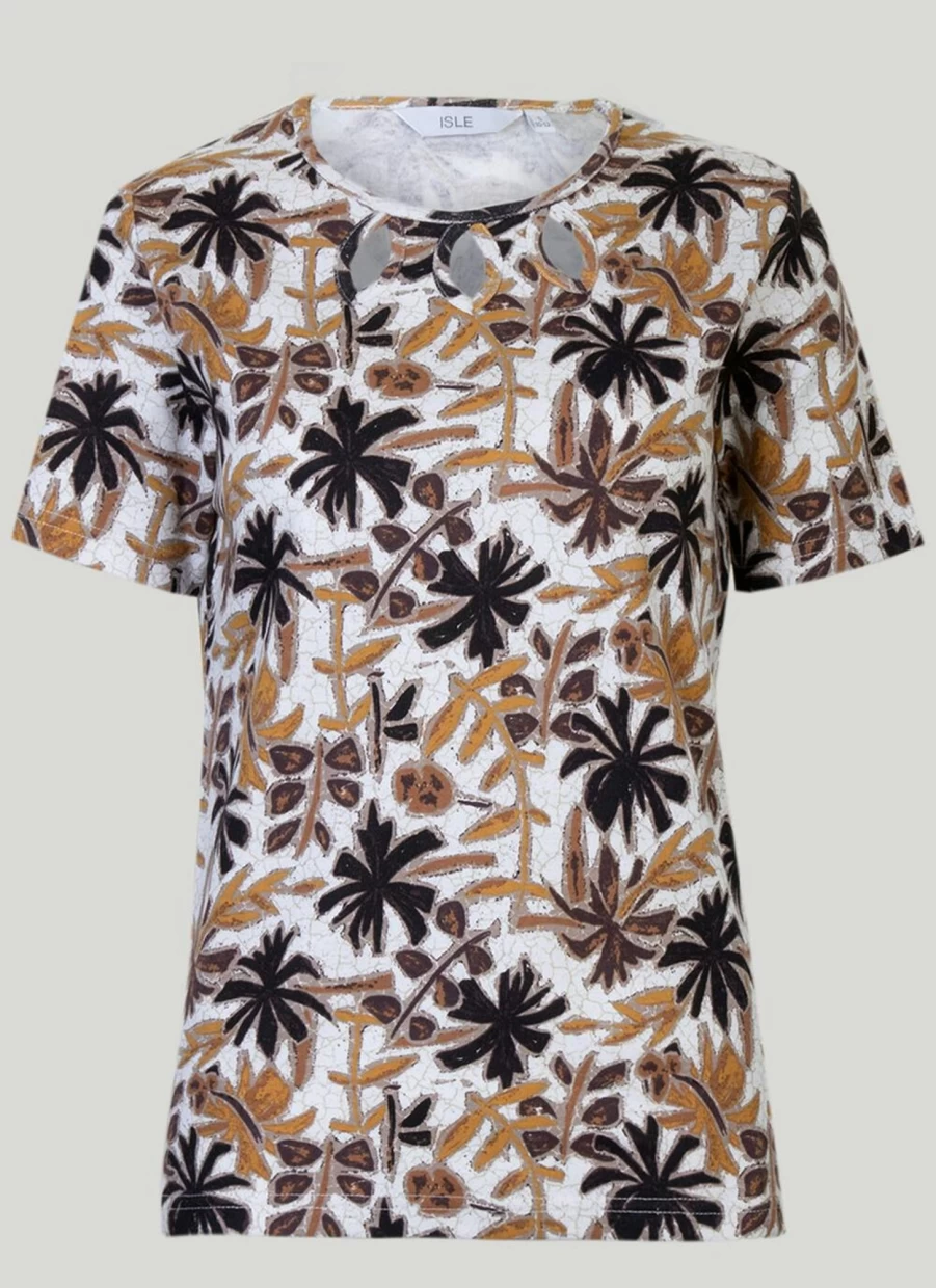 "Isle Women's Stylish Keyhole Neckline T-Shirt - Trendy Casual Top"