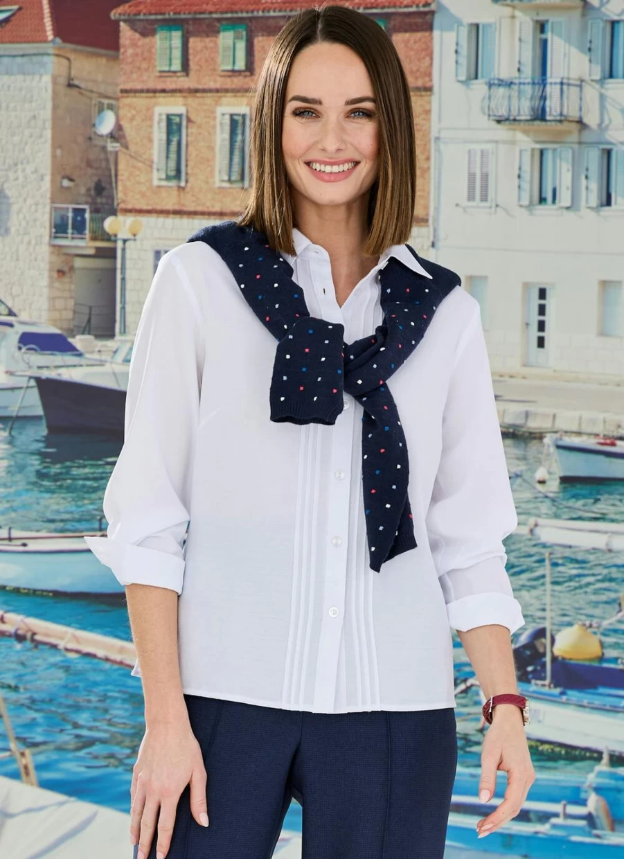 Honor Millburn Women's Elegant Long Sleeve Blouse for Casual & Office Wear