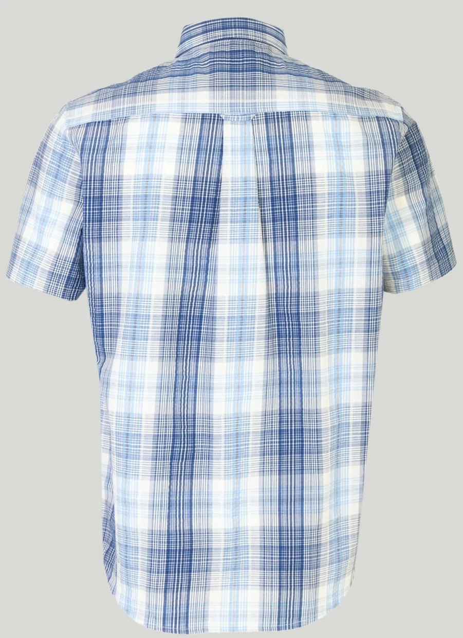 PG Field Men's Seersucker Check Shirt - Classic Casual Summer Style