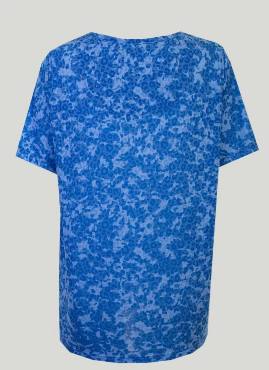 Isle Women's Blue Leaf Sequin Top - Glitter Embellished Party Blouse for Evening Wear
