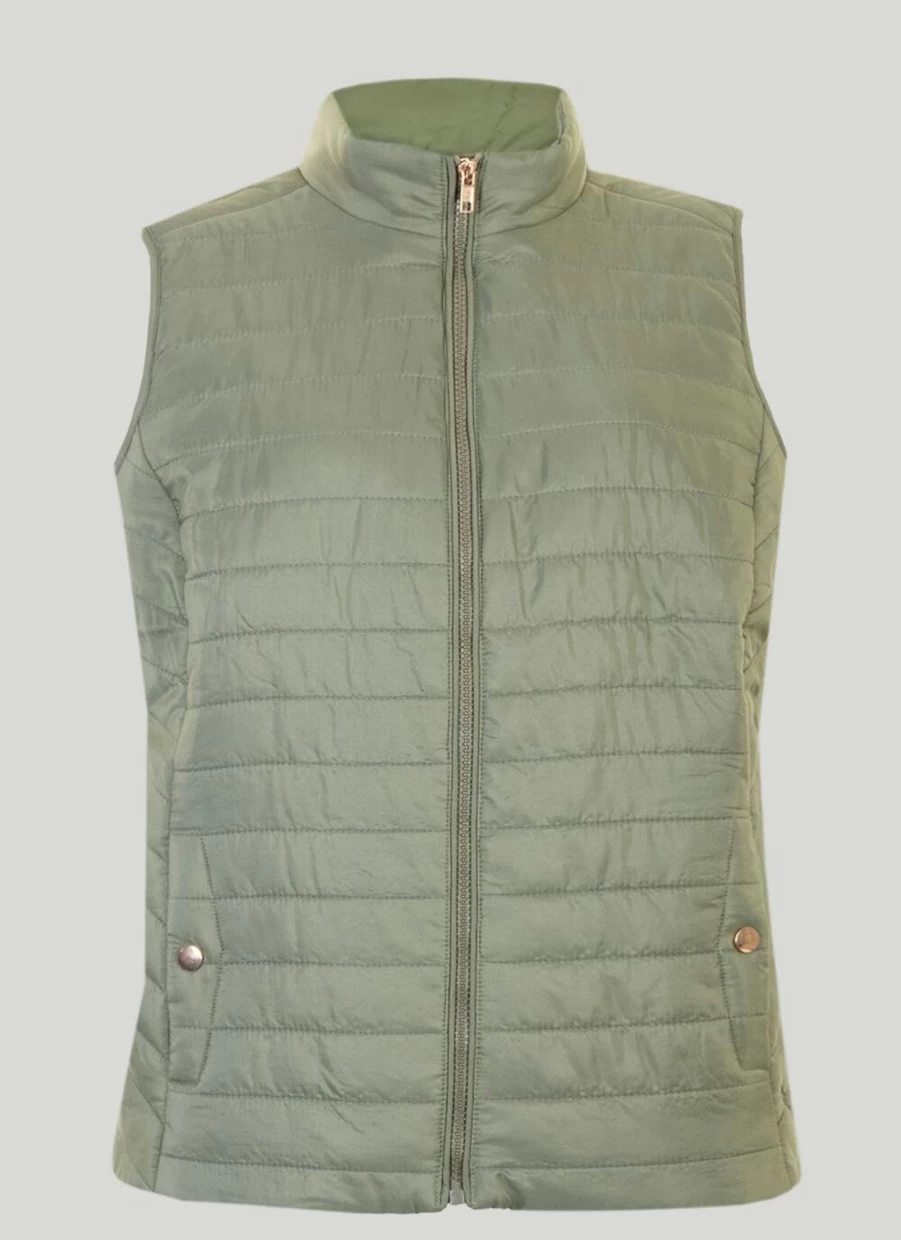 Country Rose Women's Quilted Padded Gilet - Warm Fleece Lined Vest for Winter