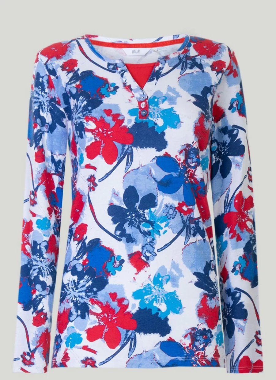 "Isle Women's Printed Top - Stylish Floral Print Blouse for Women"