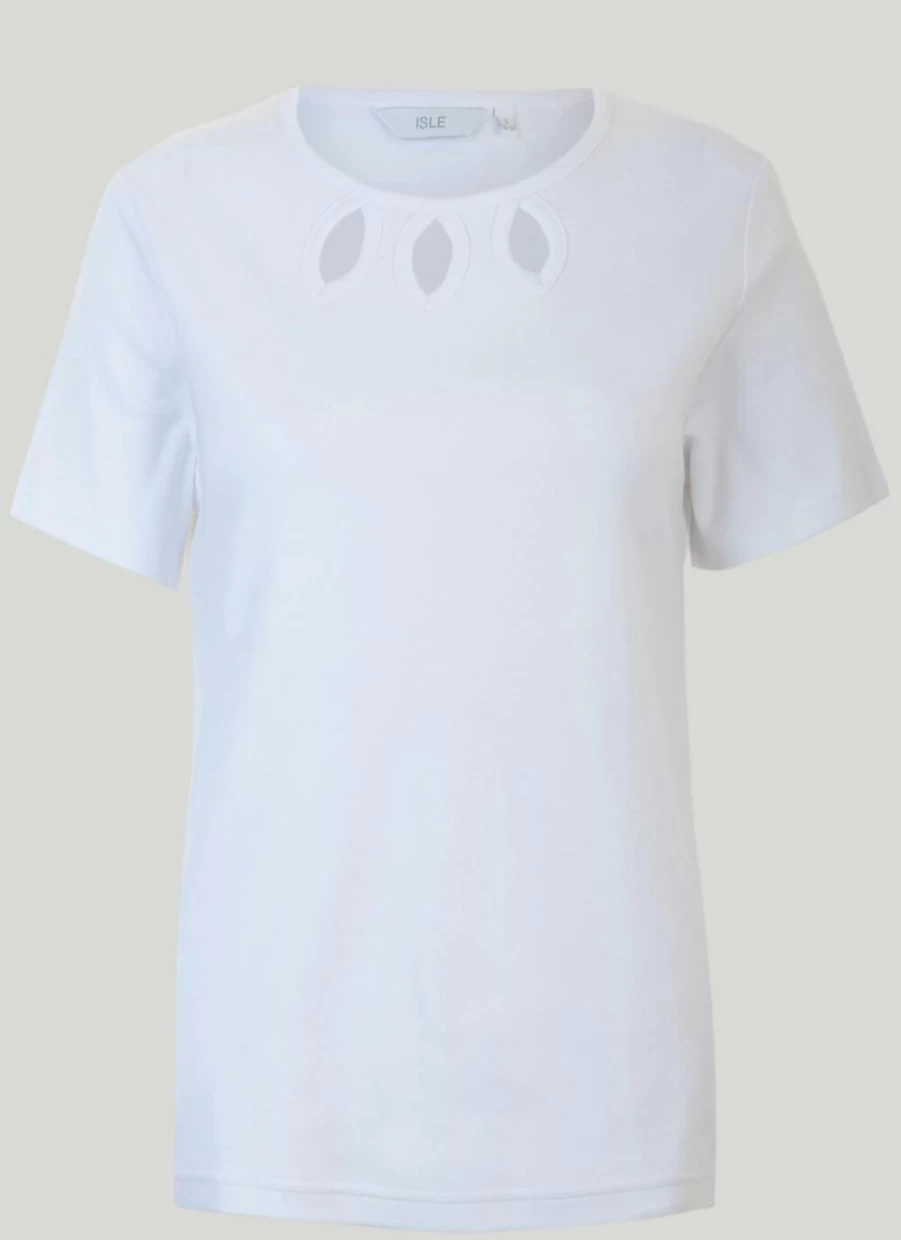 Isle Women's Keyhole Neckline T-Shirt - Stylish Casual Top for Everyday Wear